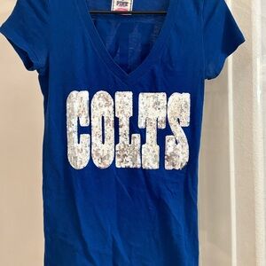 PINK Victoria's Secret Indianapolis Colts Blue T-Shirt w/Sequins